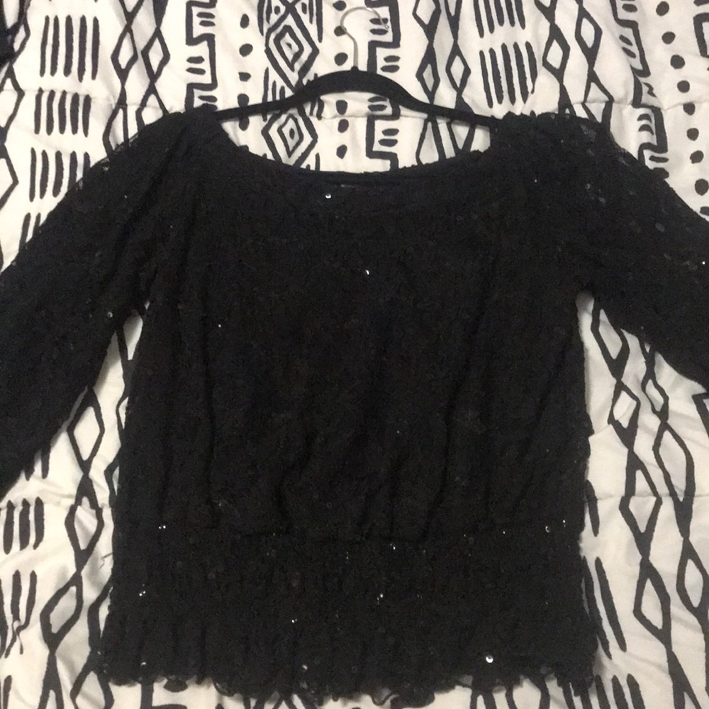 BNWT blouson sequin and lace blouse